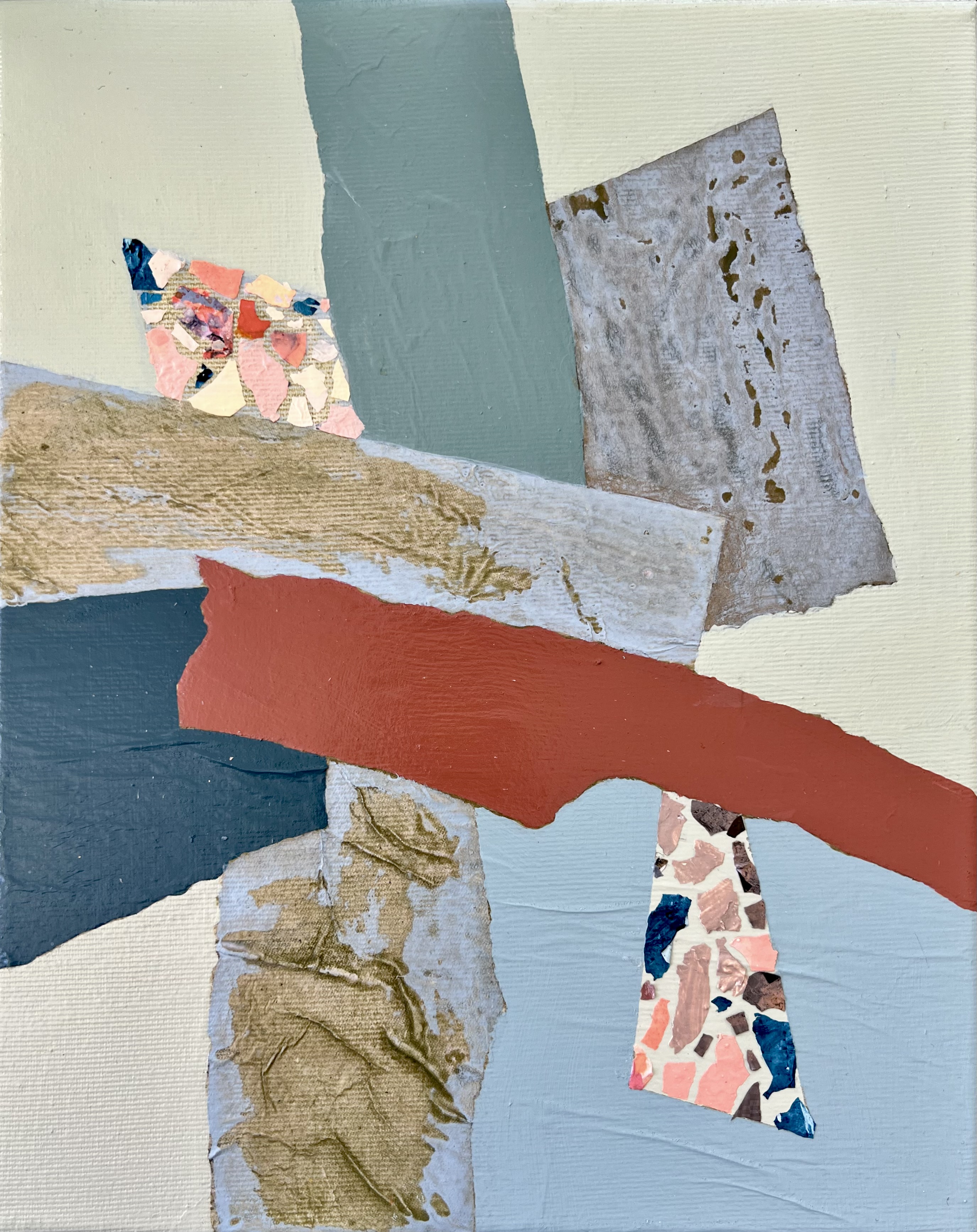 Dissolution in Space XV, 2026 - Acryl und Collage auf Leinwand, 30 × 24 cm, CHF 550