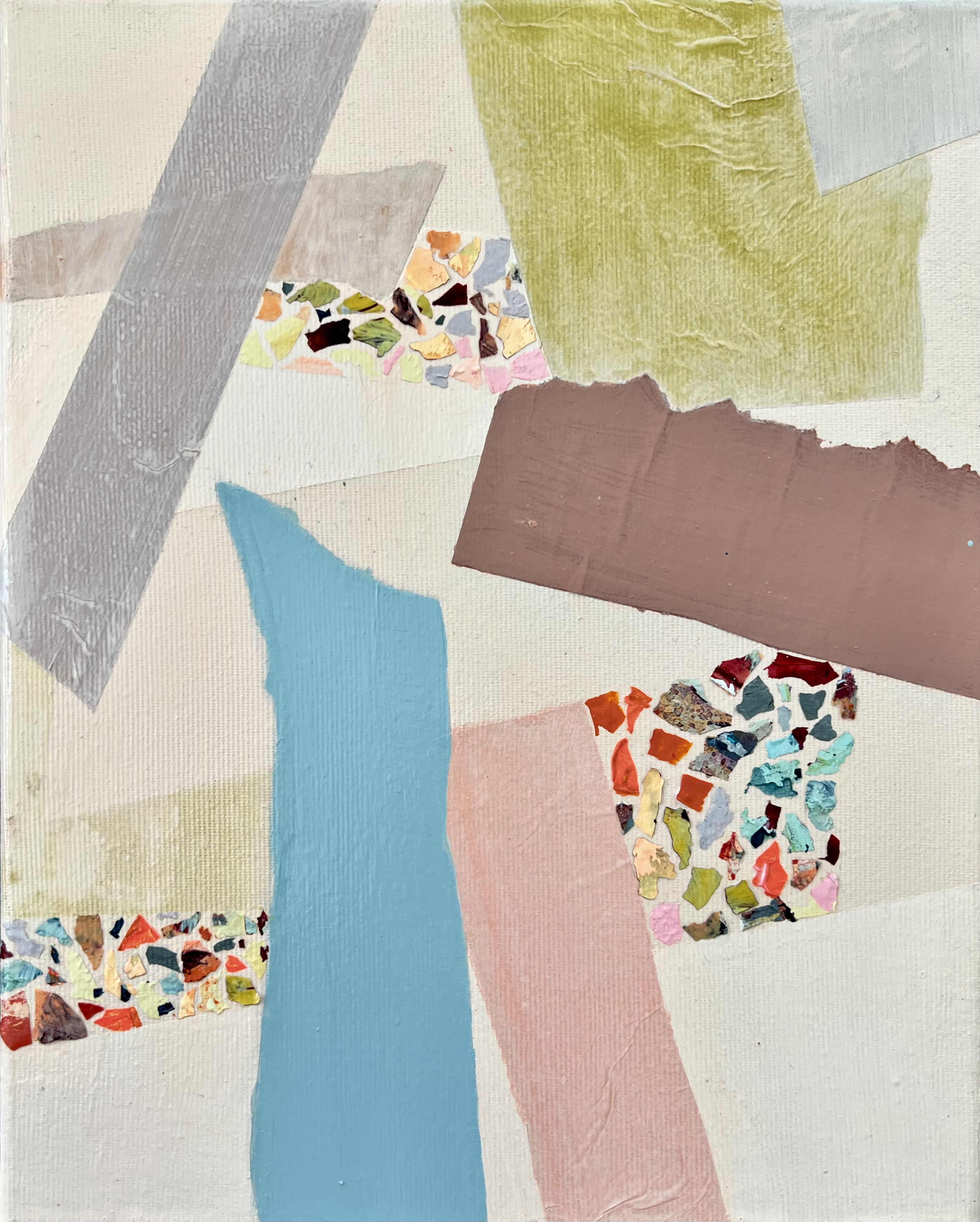Privatsammlung DE: Dissolution in Space XVI, 2026 - Acryl und Collage auf Leinwand, 30 × 24 cm, CHF 550