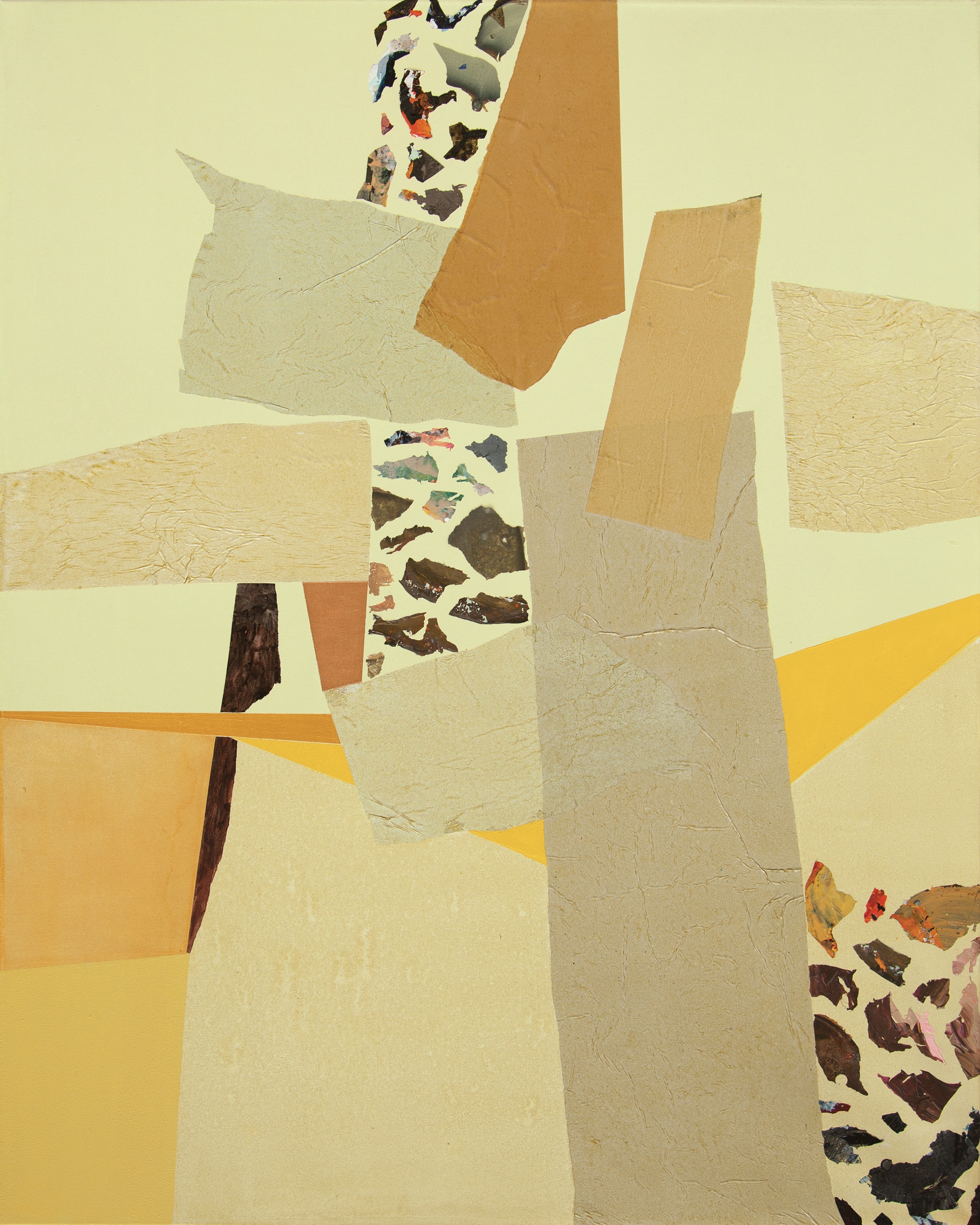 Dissolution in Space XII, 2025 - Acryl und Collage auf Leinwand, 100 × 80 cm