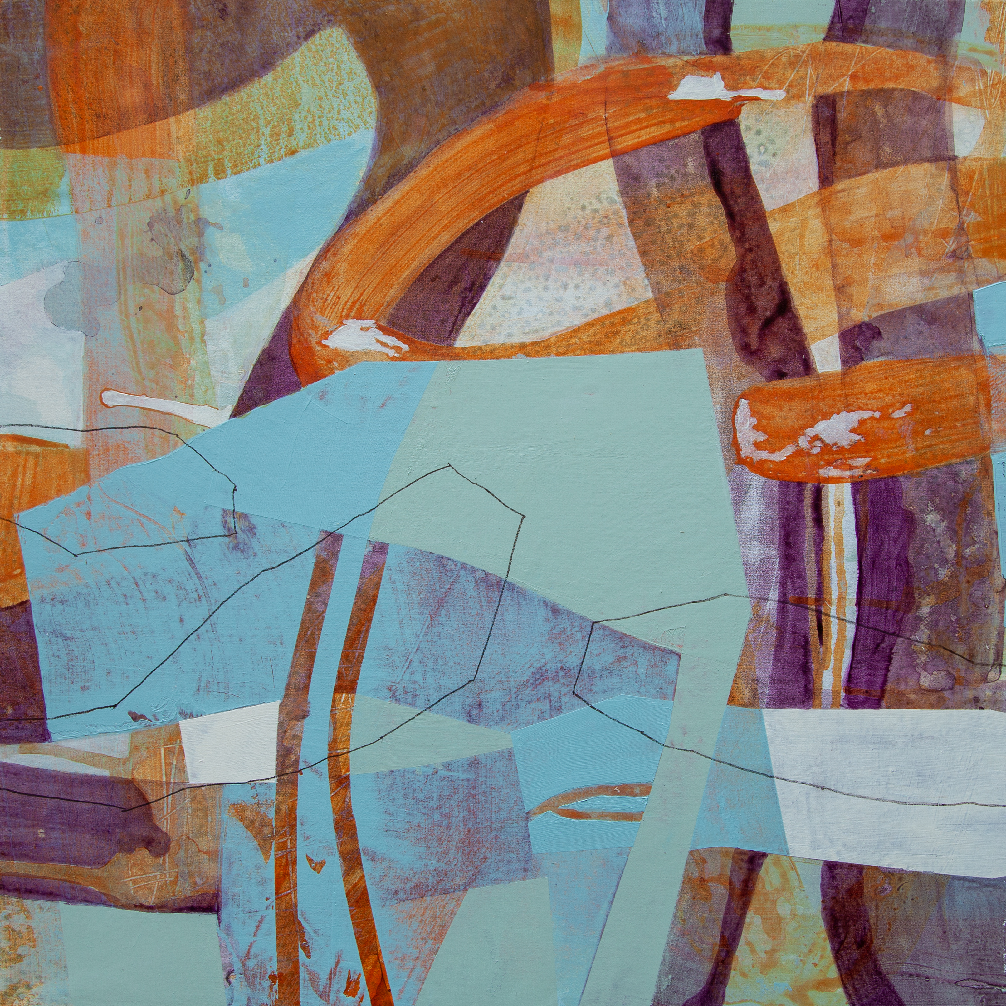 Mystische Landschaften VI, 2025 Acryl auf Leinwand, 60 × 60 cm