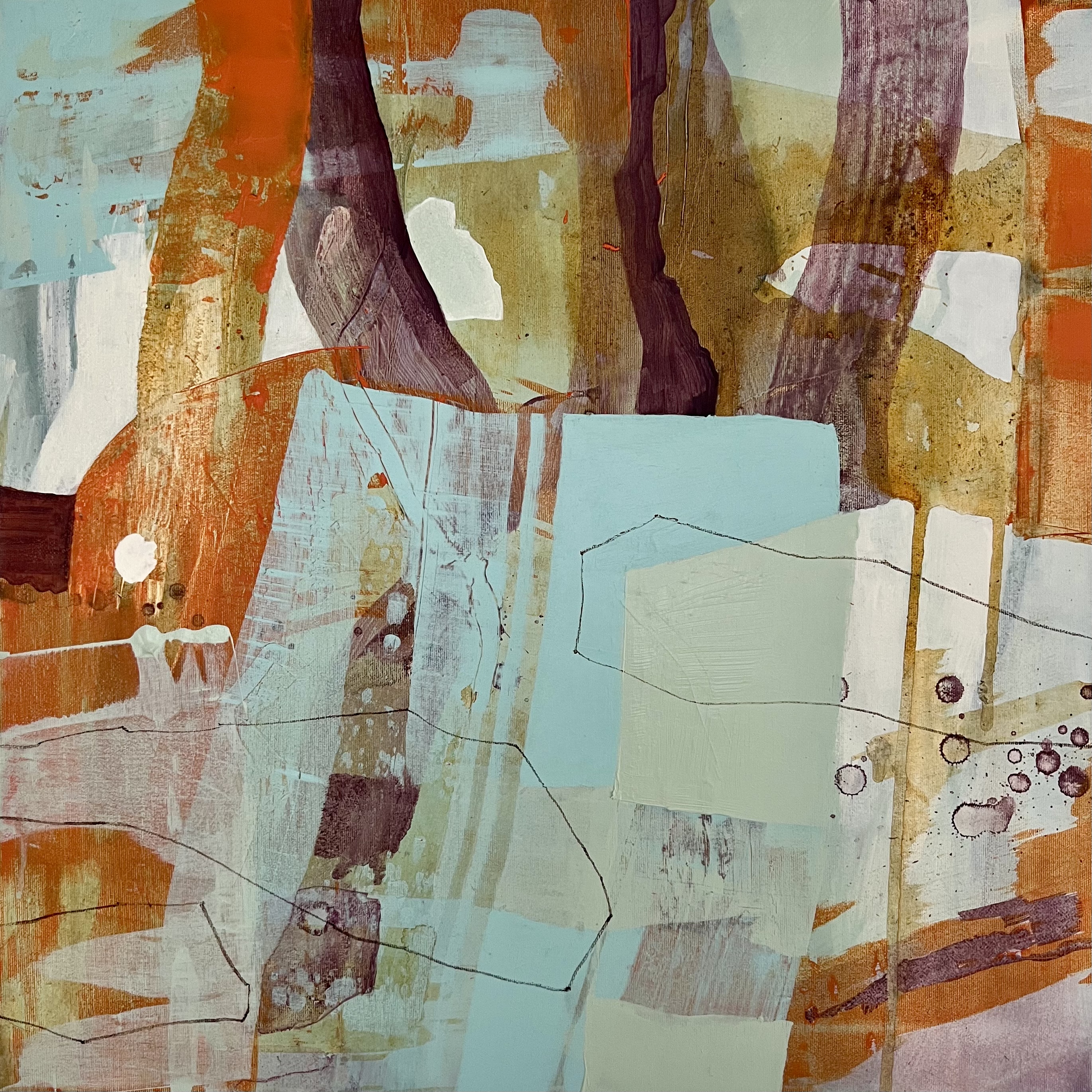 Mystische Landschaften I, 2023 Acryl auf Leinwand, 60 × 60 cm