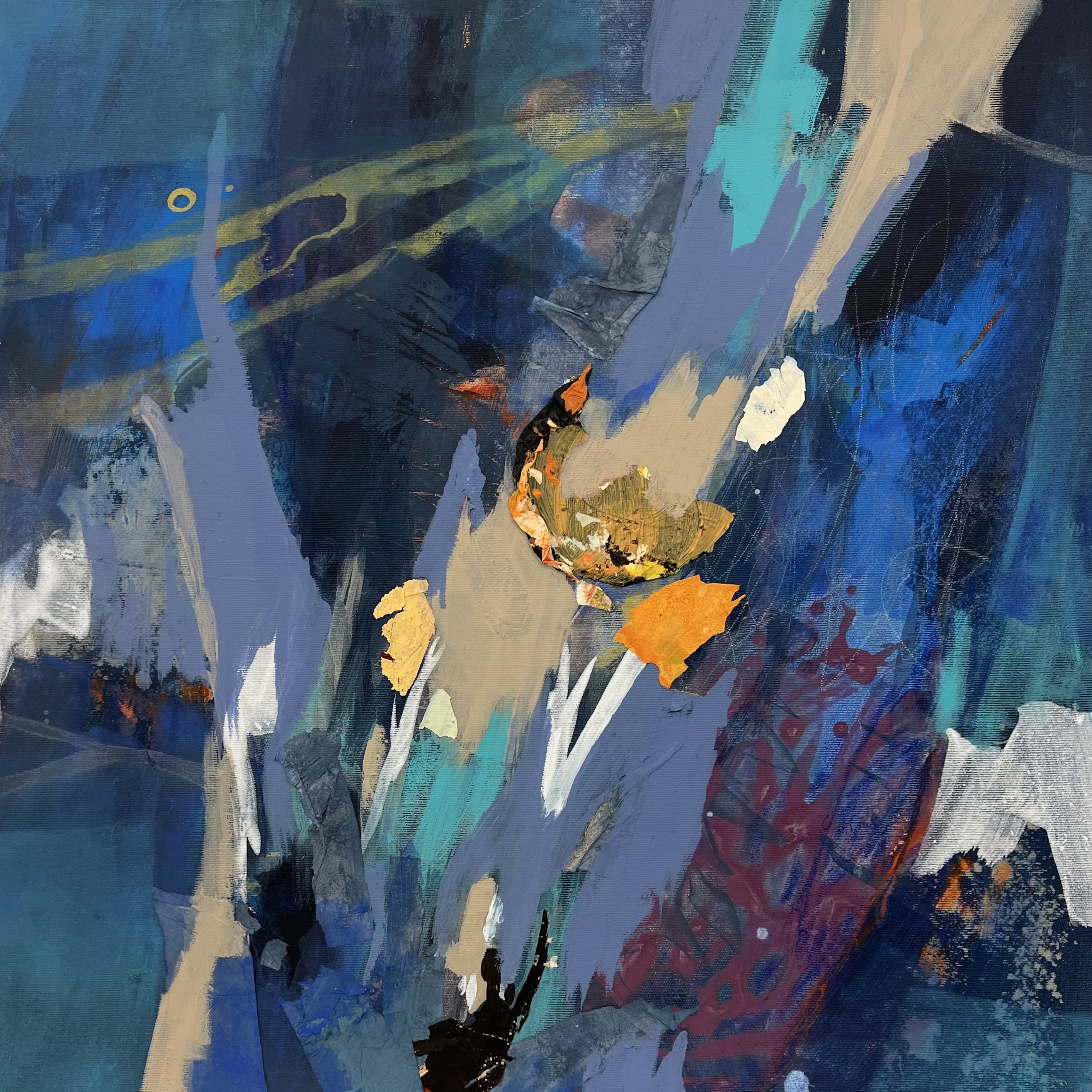 Bild in Blau I — 2023 — Acryl auf Leinwand — 60 x 60 cm — CHF 2'150