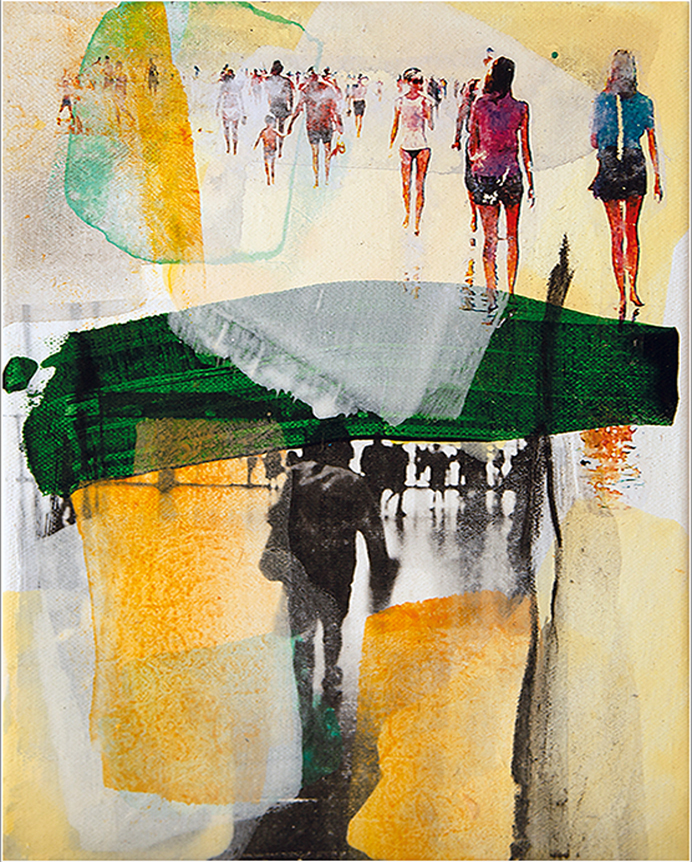VERKAUFT: Menschen II -- 2014 -- Acryl/Mixed Media auf Leinwand -- 30x24cm 